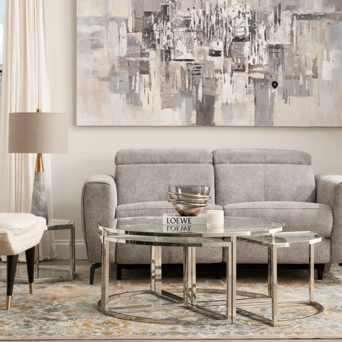 Angelica Luxe Glass Top Coffee Table Angelica Luxe Glass Top Coffee Table