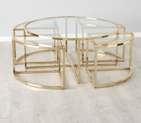 Angelica Luxe Glass Top Coffee Table Angelica Luxe Glass Top Coffee Table