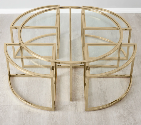 Angelica Luxe Glass Top Coffee Table Angelica Luxe Glass Top Coffee Table