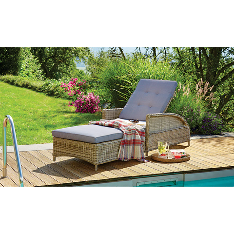 BULLEEN - Luxurious Outdoor Wicker Adjustable Sun Lounge