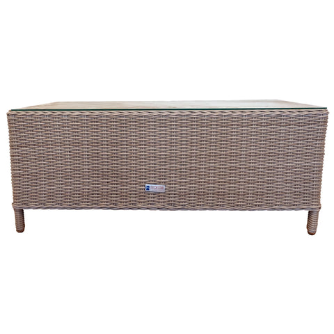 MONT ALBERT - Elegant 4 Seater Wicker Rectangle Coffee Table Lounge Set