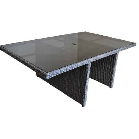 ELWOOD - Premium 8 Seater Outdoor Wicker Rectangle Table Dining Set