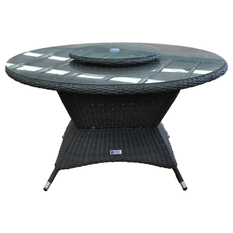 RICHMOND - 8 Piece Outdoor Wicker Round Dining Set with Lazy Susan