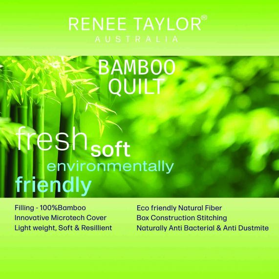 Renee Taylor 400 GSM All Season Natural Bamboo Quilt - Eco Friendly