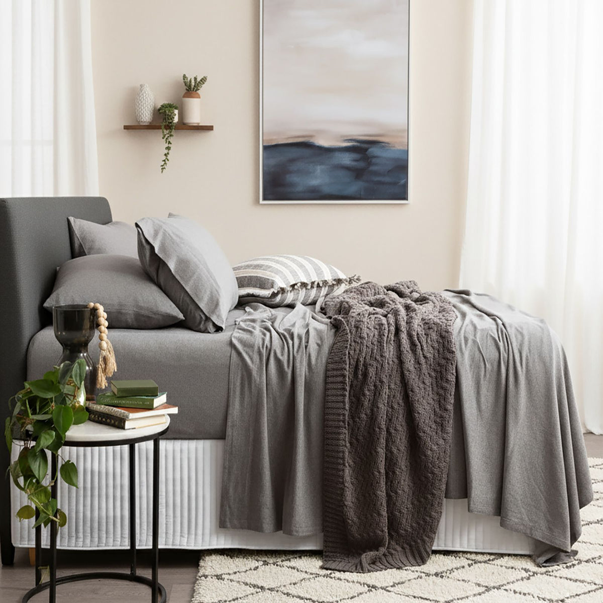 Renee Taylor Comfort T Organic Cotton Melange Jersey Sheet Sets