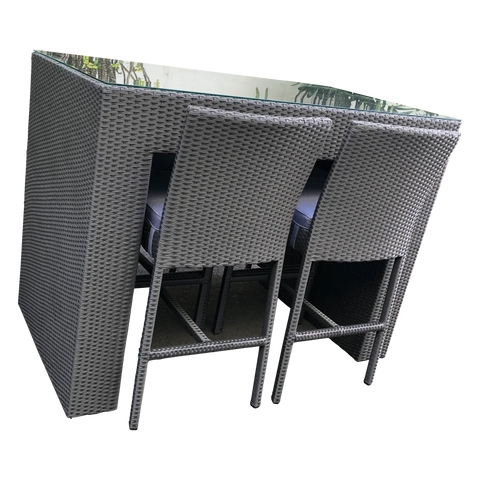 SORRENTO 5 Piece 4 Seater Outdoor Wicker Bar Set