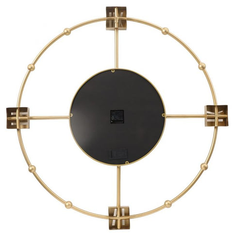 D98CM ROUND TIFFANY INDUSTRIAL EXPOSED GEAR MOVEMENT WALL CLOCK - GOLD