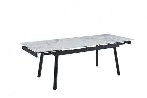 Coral Large Extension Dining Table Bentley White Ceramic