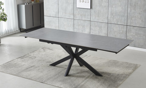 Newcastle Extension Dining Table Bulgarian Grey Ceramic