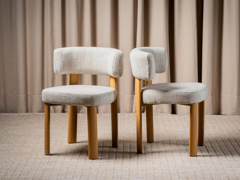 Palermo: Dining Chair Walnut Mist Grey Fabric