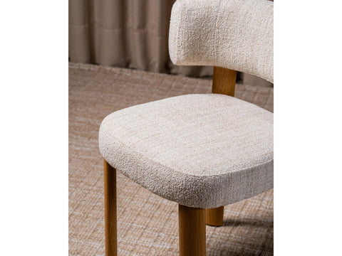Palermo: Dining Chair Walnut Mist Grey Fabric