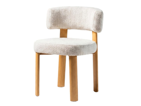 Palermo: Dining Chair Walnut Mist Grey Fabric