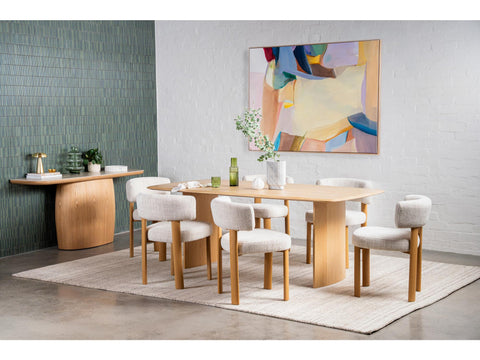 Palermo: Dining Chair Walnut Mist Grey Fabric