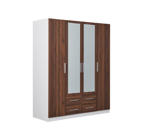 4 Door 4 Draw with Mirror - Wardrobe