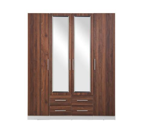 4 Door 4 Draw with Mirror - Wardrobe