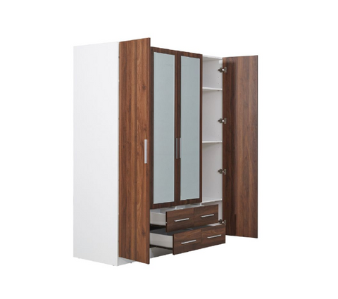 4 Door 4 Draw with Mirror - Wardrobe