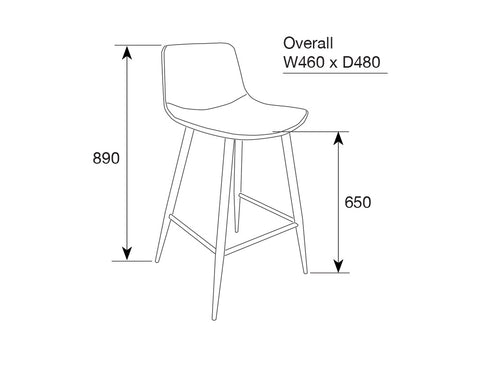 MENDEL 4 LEG BASE BARSTOOL