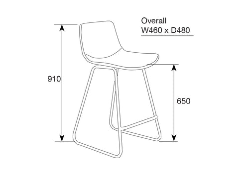 MENDEL SKID BASE BARSTOOL