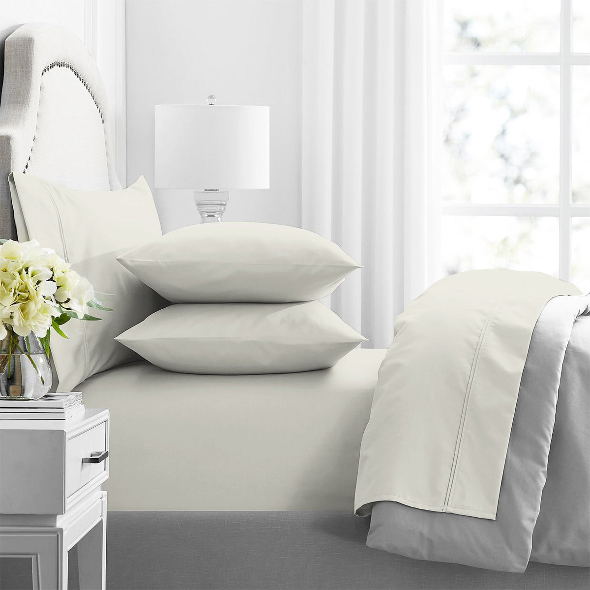 Renee Taylor Premium 1000 Thread count Egyptian Cotton sheet sets King Ivory