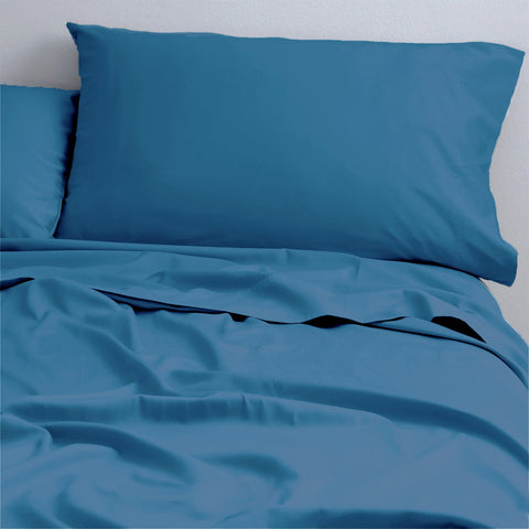 Park Avenue 500 Thread Count Natural Cotton Sheet Set King Single Blue