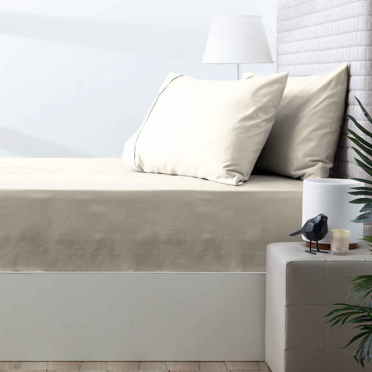 Park Avenue 500 Thread Count Natural Cotton Combo Set King Single Ivory