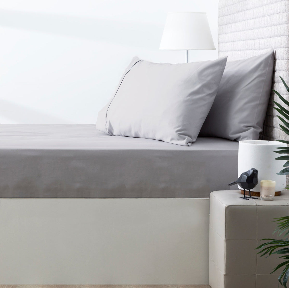 Park Avenue 500 Thread Count Natural Cotton Combo Set Single Silver