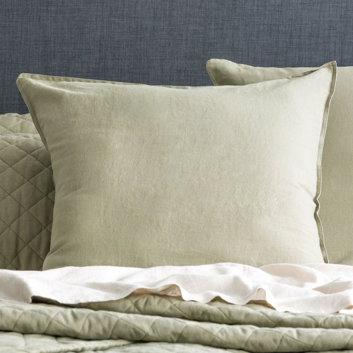 Renee Taylor Cavallo Stone Washed 100% French Linen Euro P/C Jade