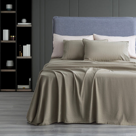 Renee Taylor Cavallo Stone Washed 100 % French Linen Sheet set King Jade