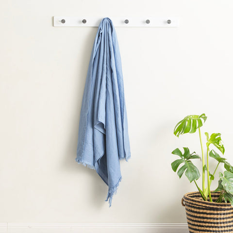 Renee Taylor Cavallo Stone washed 100% Linen Throw 130 x 200 Cms Denim