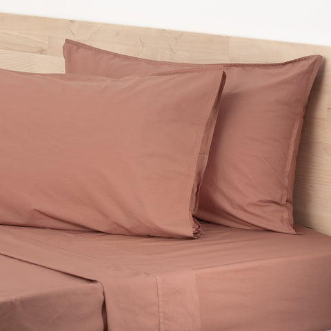 Renee Taylor Helena Vintage Stone washed Sheet Set Queen Redwood