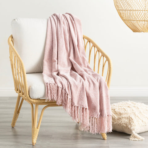 Renee Taylor Newland Polyester Chenille Throw 130 x 170 Cms Lotus