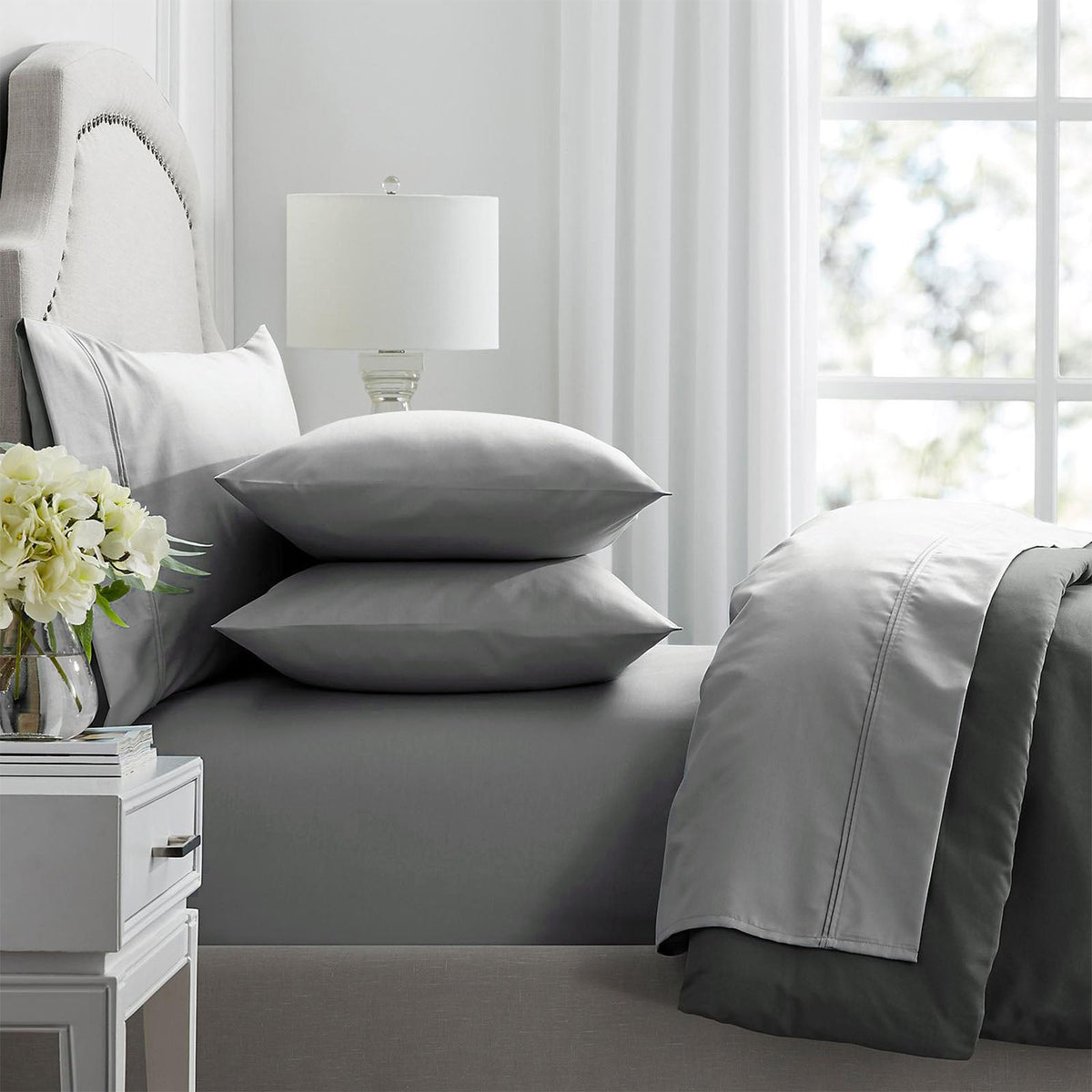 Renee Taylor Premium 1000 Thread count Egyptian Cotton sheet sets Queen Graphite