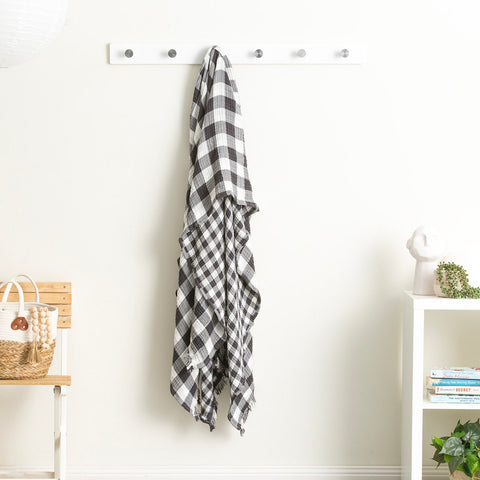Renee Taylor Atlantic Reversible Vintage Washed Yarn Dyed Textured Cotton Throw 130 x 200 Cms Ash