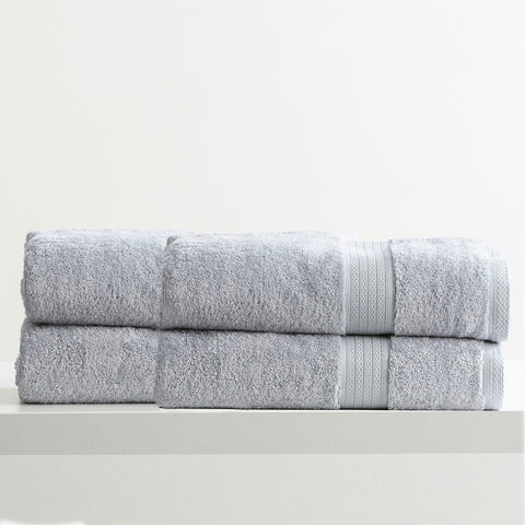 Renee Taylor Stella 650 GSM Super Soft Bamboo Cotton 4 Pack Bath Sheet Silver