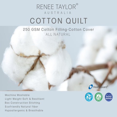 Renee Taylor Premium Light Weight All Cotton Quilt Single