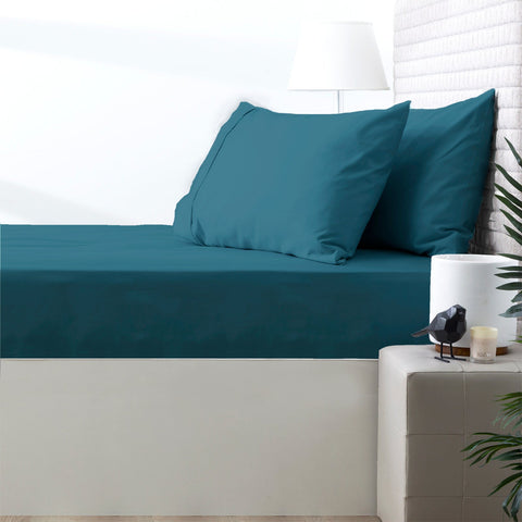 Park Avenue 500 Thread Count Natural Cotton Combo Set Queen Teal