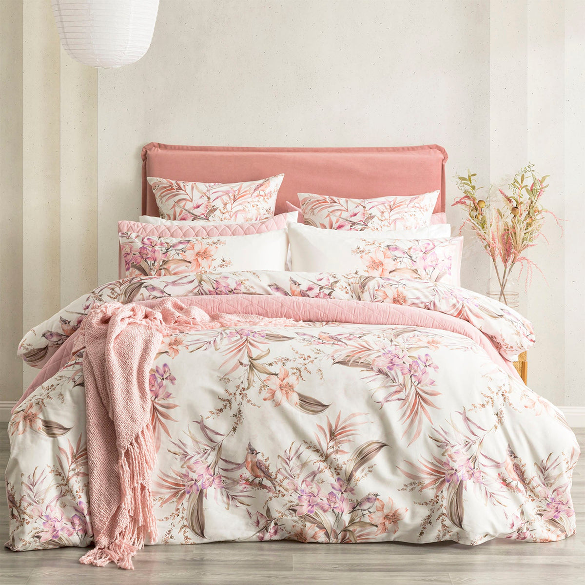 Renee Taylor 300 TC Cotton Reversible Quilt cover sets King Grevillea Chiffon