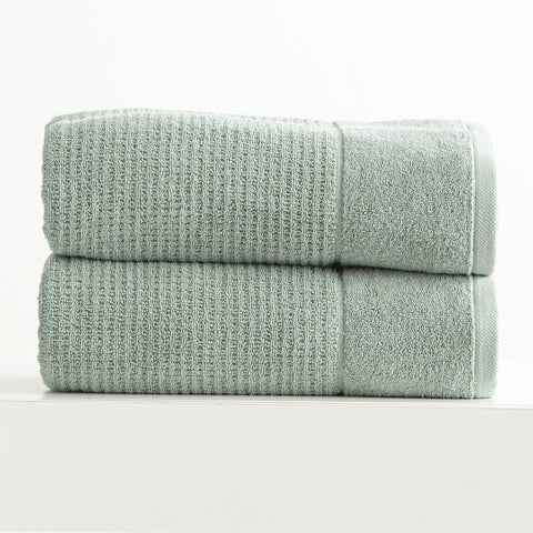 Renee Taylor Cambridge 650 GSM Textured 2 Pack Bath Sheet Eucalyptus