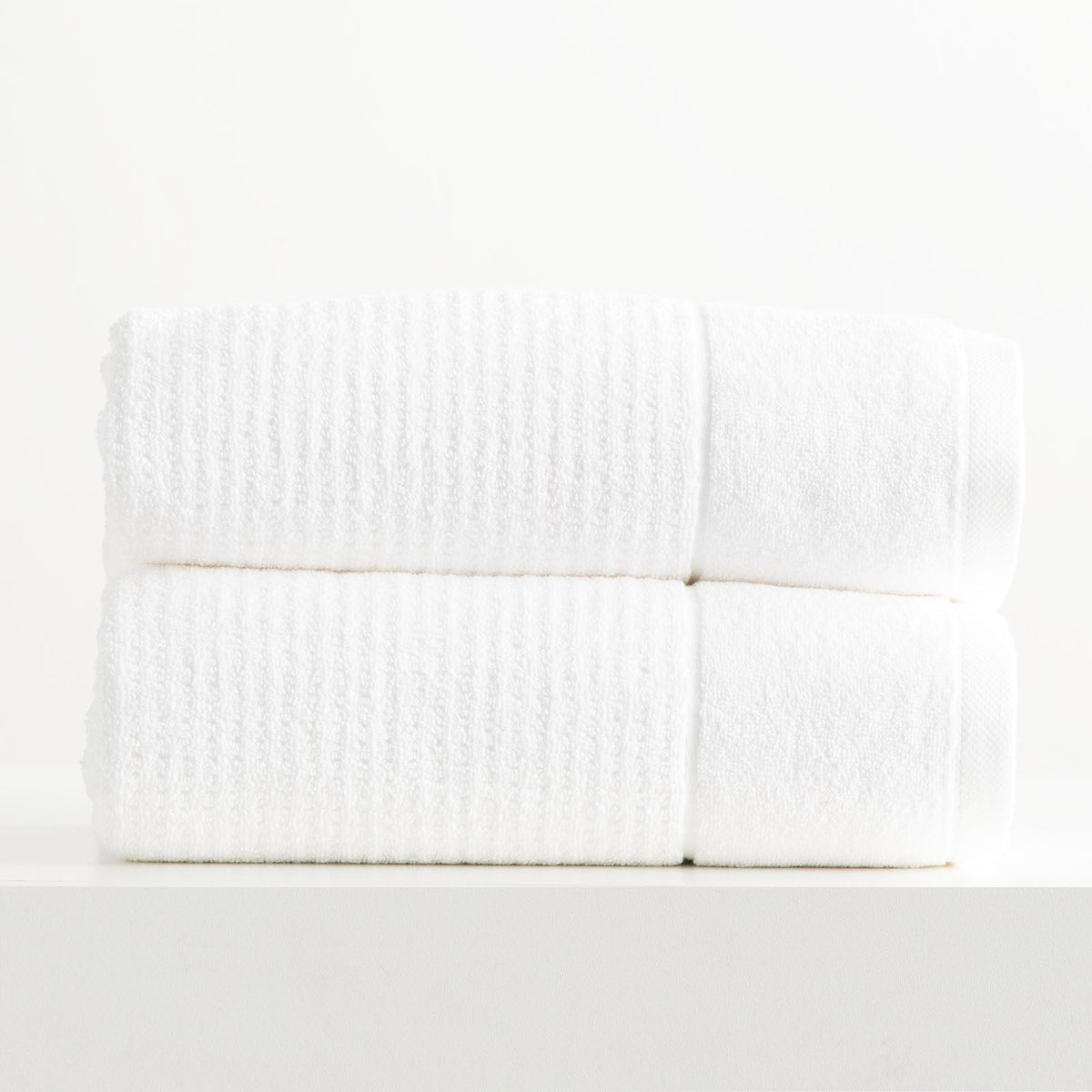 Renee Taylor Cambridge 650 GSM Textured 2 Pack Bath Sheet Snow