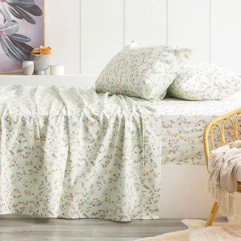 Park Avenue 175 GSM Egyptian Cotton Flannelette Sheet Set Queen Wattle