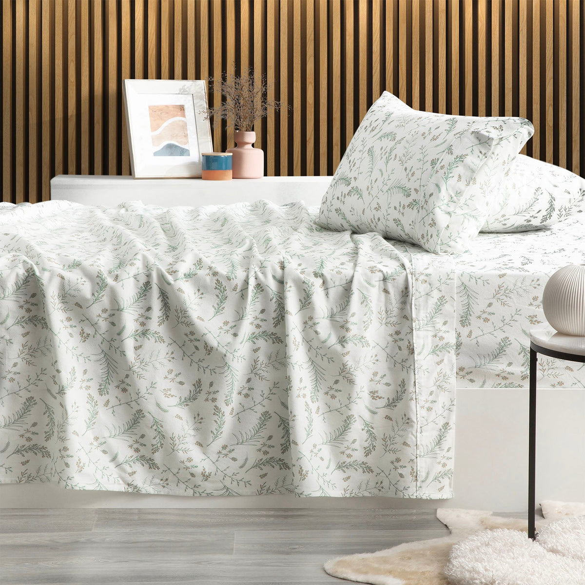 Park Avenue 175 GSM Egyptian Cotton Flannelette Sheet Set Double Hakea