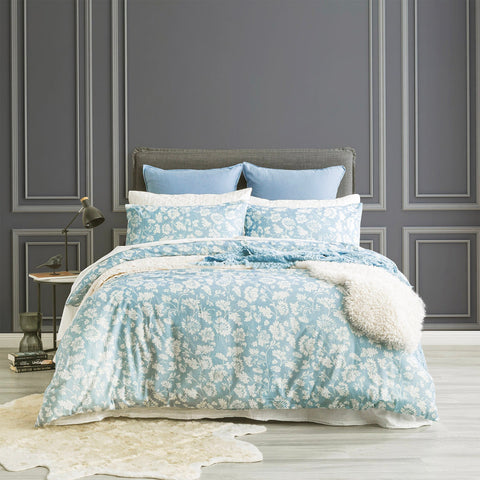 Park Avenue 175 GSM Egyptian Cotton Flannelette Quilt Cover Set Super King Perry
